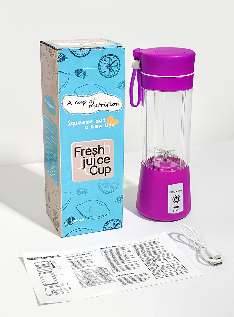 Exprimidor de frutas haciendo jugo taza de jugo pequeña portátil mini taza de jugo eléctrico para el hogar transfronterizo