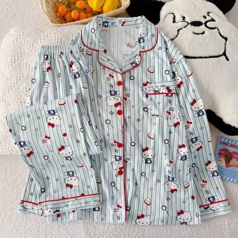 Al por mayor transfronterizo primavera y otoño dulce dibujos animados nubes de algodón pantalones de manga larga pijamas de niñas vestidos de hogar