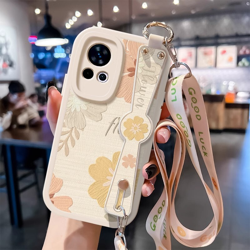 Huawei P40 Pro Women's Phone Case for P50 Drop-Resistant Crossbody Strap with Lanyard Advanced Full-Covering Wristband P70Pro Case for P60