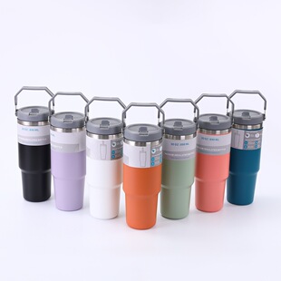 Handler straw car cup ice bully cup 304 stainless steel large capacity multiple models color in stock supply