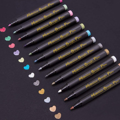 亞馬遜熱款硬頭金屬馬克筆12色玻璃水杯彩色筆DIY手帳記號標記筆