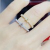 Jewelry, ring with letters, zirconium, English letters, simple and elegant design, 750 sample gold, micro incrustation