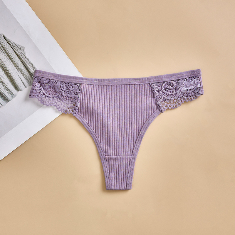 Sexy de las mujeres de la cintura baja de algodón entrepierna ropa interior encaje comercio exterior de las mujeres Tanga transfronteriza al por mayor caliente