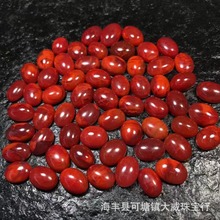 天然南红玛瑙戒面火焰红满肉色彩鲜艳8*10-10*12mm南红椭圆戒面