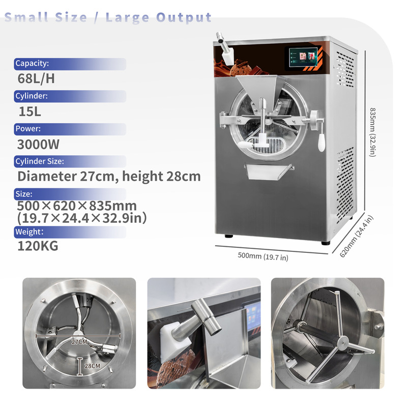 68L/H Desktop Ice Cream Machine 220V Low-Cost Business Outdoor Mobile Food Truck Supporting Ice Cream Machine Equipment