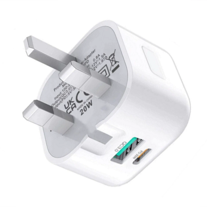 TYPE-C быстрый зарядный адаптер PD20W британский стандарт двойной PD зарядное устройство британский стандарт 20W двойной порт для мобильного телефона