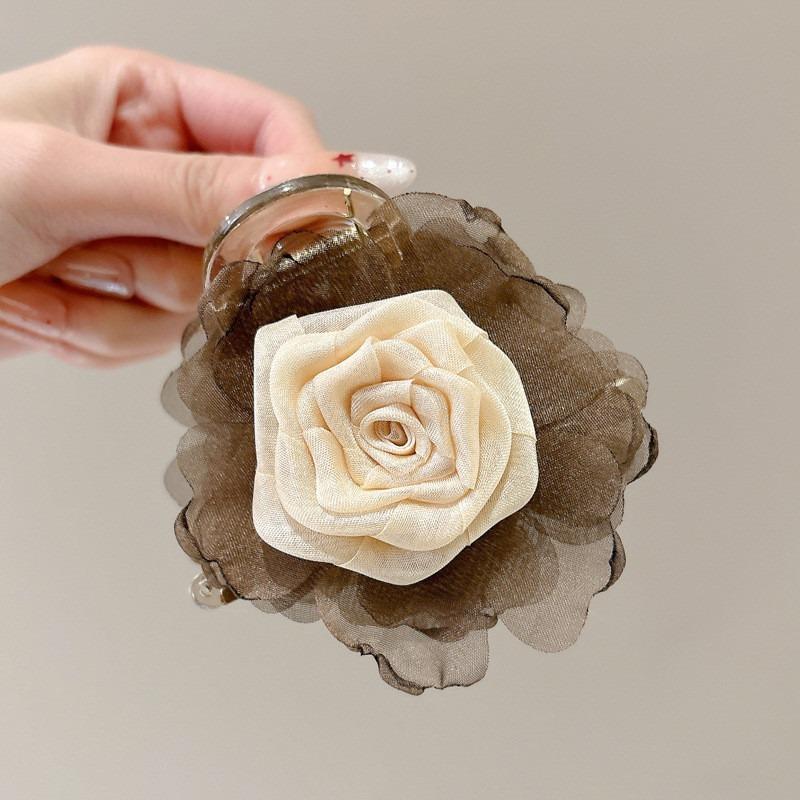 Clip de agarre para el cabello simple y grande, clip para el cabello de temperamento rojo neto para mujer, tocado, más cabello, horquilla, clip para tiburón en la parte posterior de la cabeza