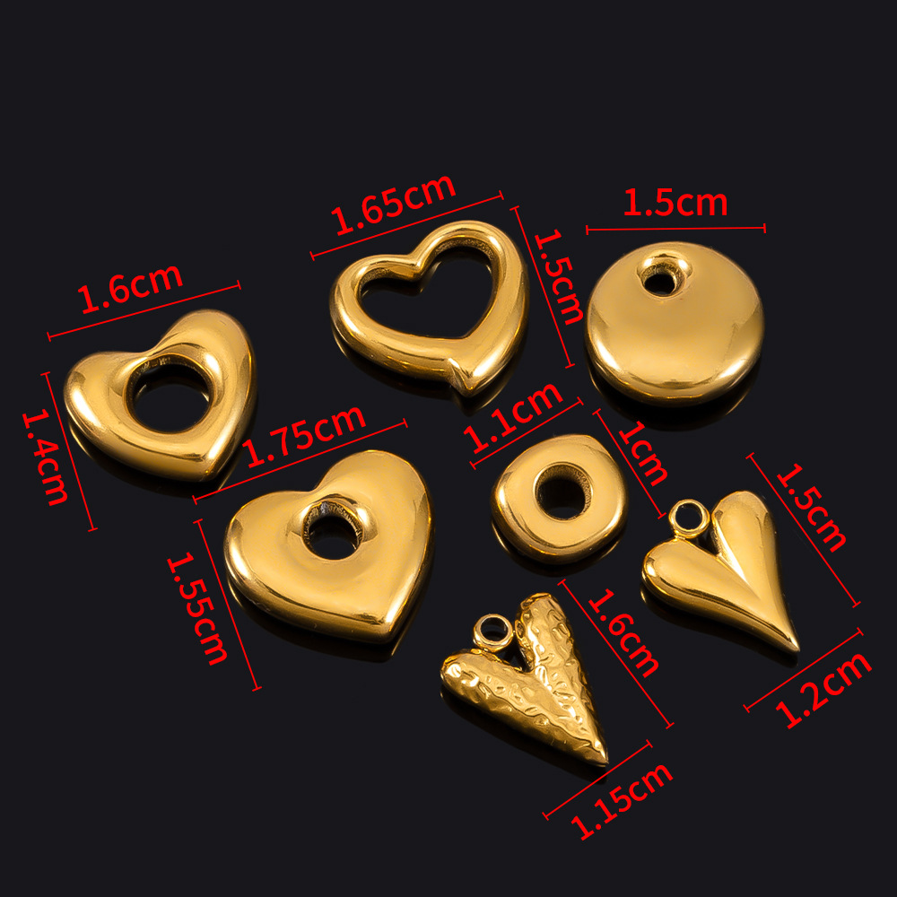 25g Weight Pendant Jewelry Making Type DIY Ornament Accessories Classification 5 PCS/Package 304 Stainless Steel Heart Shape Polished Pendant DIY Ornament Accessories