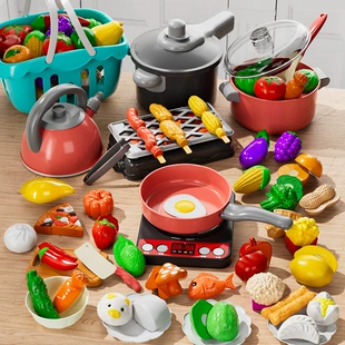Игровой набор «Красная кухня»: чайник плита нарезные продукты 3–6 лет
