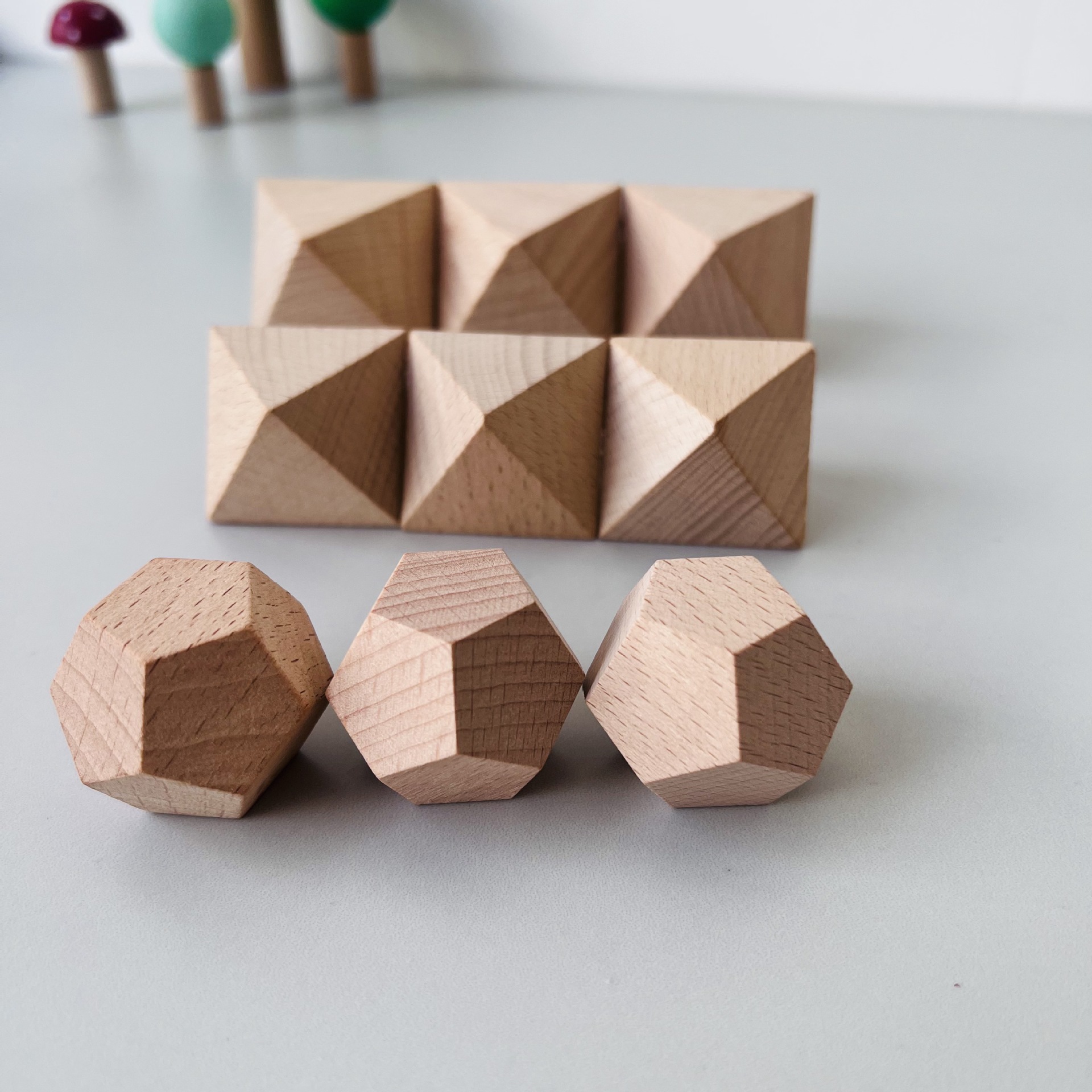 dados transfronterizos dados de madera piezas de madera accesorios de juguetes de madera dados de ocho caras dados de doce caras fábrica directa