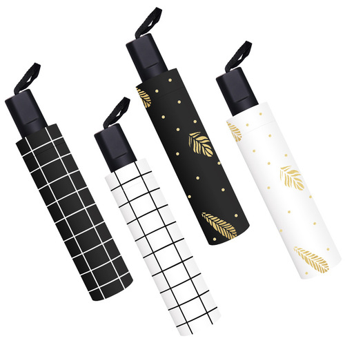 Korean small fresh rainy day umbrella umbrella anti-UV sun umbrella parasol folding umbrella feather vinyl