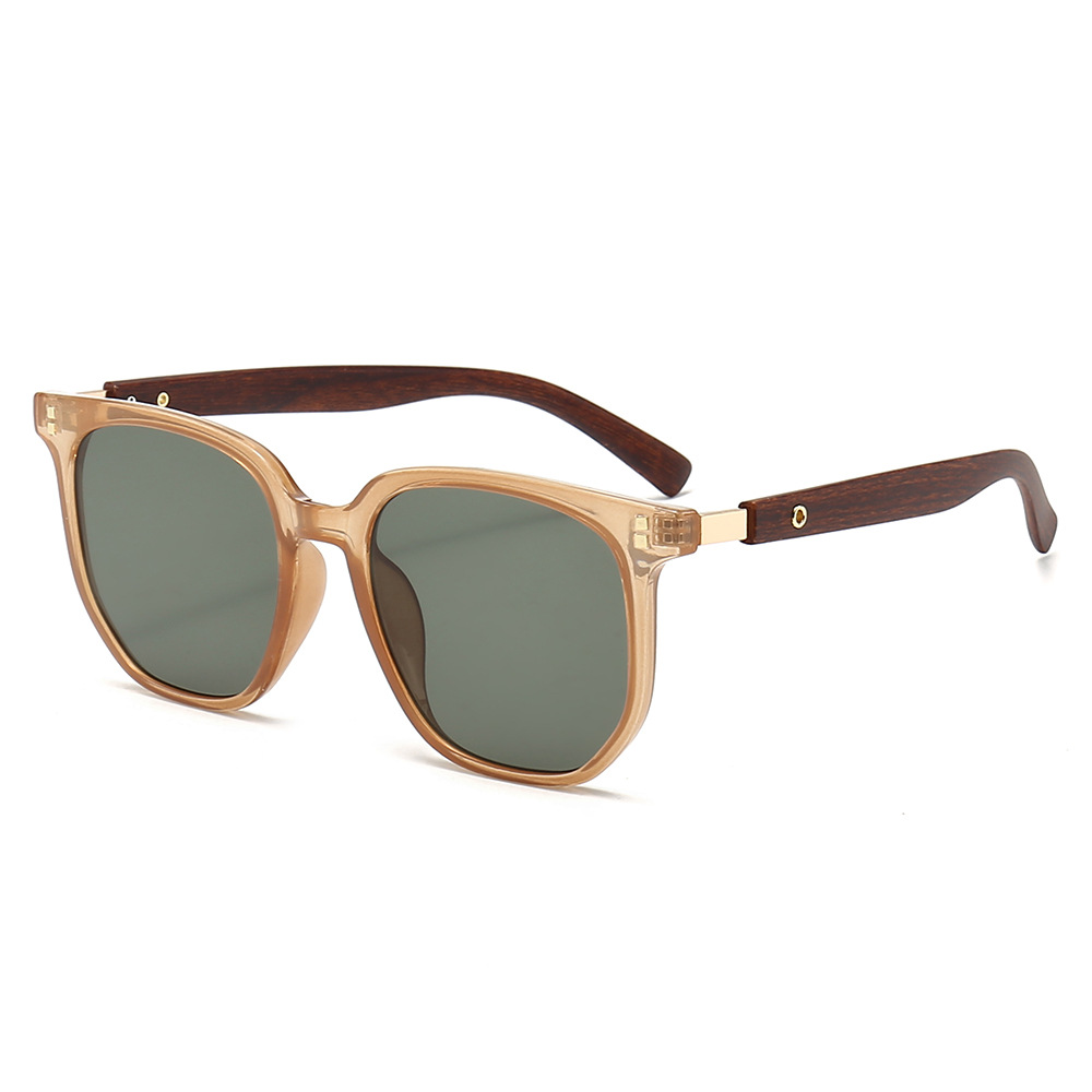 Gafas de sol redondas para mujer con patillas efecto madera_voghion.com