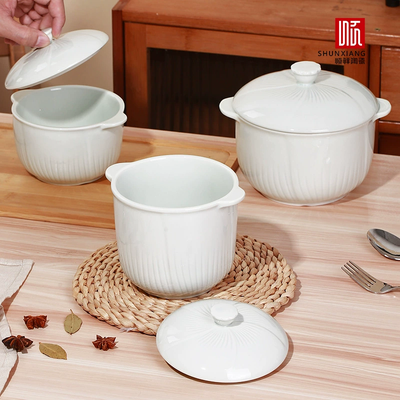 Суповая кастрюля Shunxiang, кастрюля для тушения, водонепроницаемая кастрюля для тушения, бытовая керамическая миска для приготовления на пару, чашка для приготовления на пару с птичьим гнездом, посуда, суповая кастрюля с крышкой