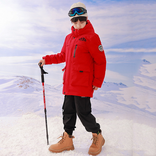  new children's down jacket boys medium and long Korean style thickened versatile loose children's clothing medium and large children's winter clothing