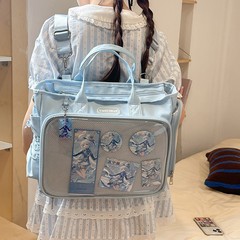 新しいスタイルのクロスボディバッグ学生パーティー二次元大容量高価値中学生シングルショルダーダブルショルダー多目的バッグ