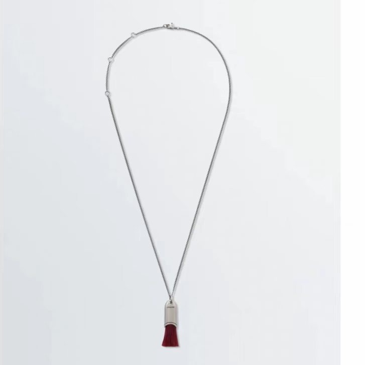 빨간색 대형 말총 목걸이
