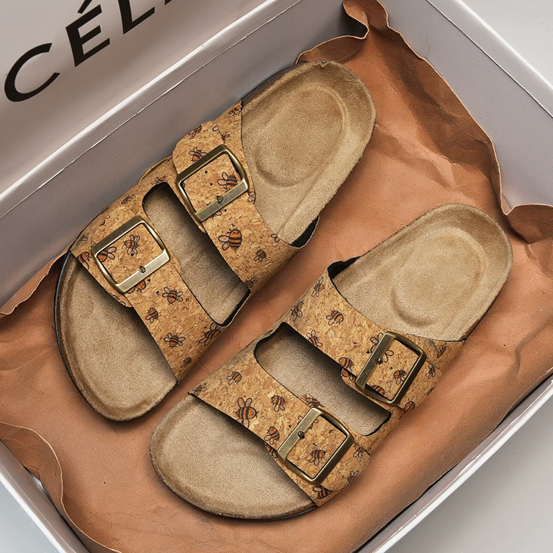 Азиатская юго-восточная азиатская дубовая материал Birken пробковые тапочки Muller обувь ретро двупряжка повседневная пляжная женщина буксир