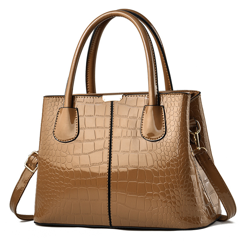 Bolso de mano de cuero brillante con diseño de piedras, modelo 2025, bolso sencillo para mujer, bolso de hombro y bandolera de gran capacidad, bolso imprescindible.