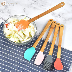 Mini 5-Piece Wooden Handle Kitchen Tools Set for Kids - Scraper, Oil Brush, Baking Tools, Colorful Baby Food Tools