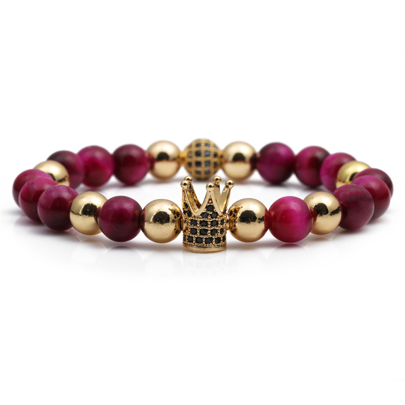 Rose Red Tiger Eye Stone oro