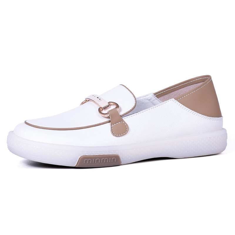 2023 nuevos mocasines sin cordones zapatos blancos casuales de mujer grandes planos de pierna ancha más tamaño zapatos de mujer de corte bajo