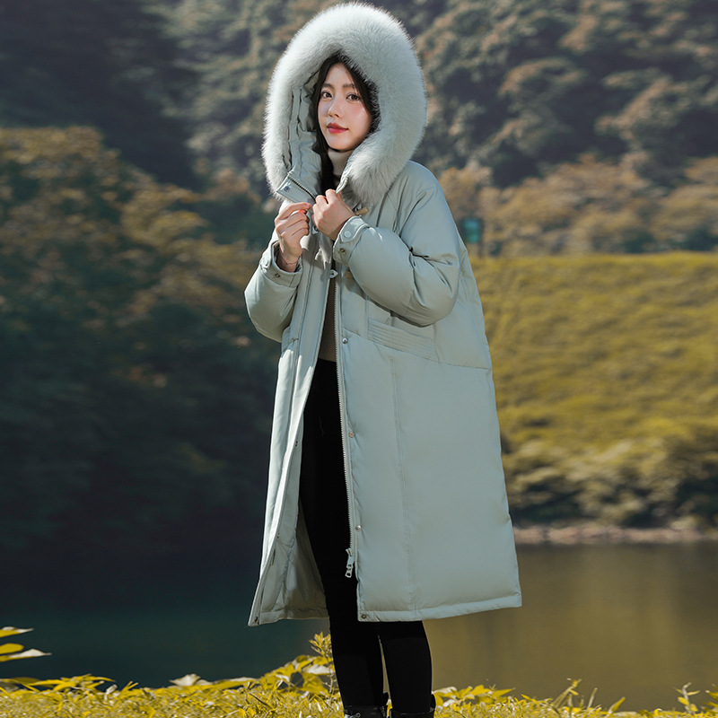 爱丹蒙95白鸭绒羽绒服2025年新款奢华真狐狸毛领超厚连帽女装外套