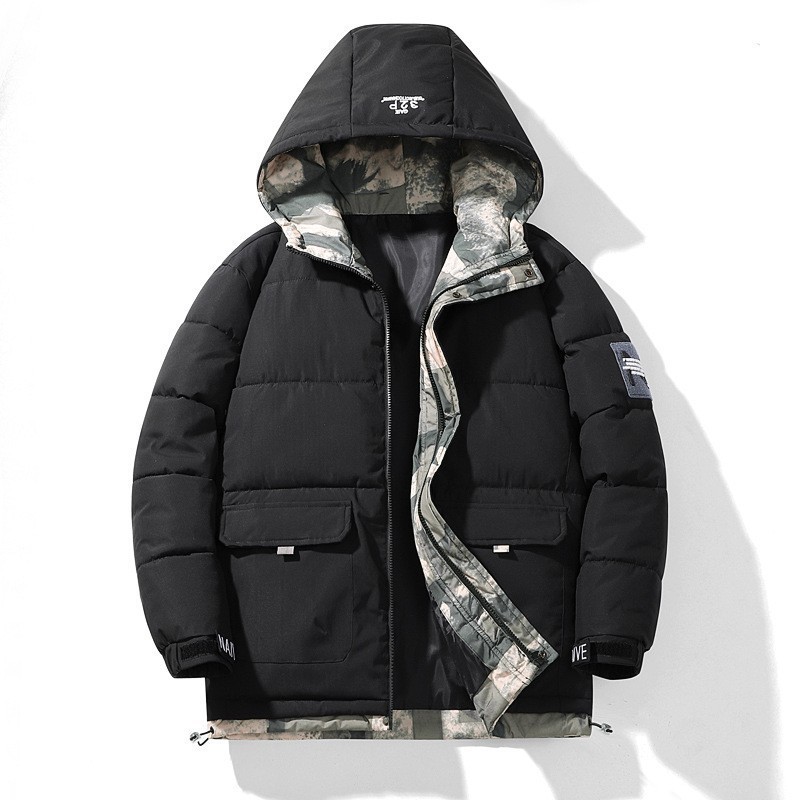Chaqueta de pluma grande para hombres otoño y invierno chaqueta cálida coreana de moda para hombres guapo y grueso chaqueta de algodón casual ropa de pan