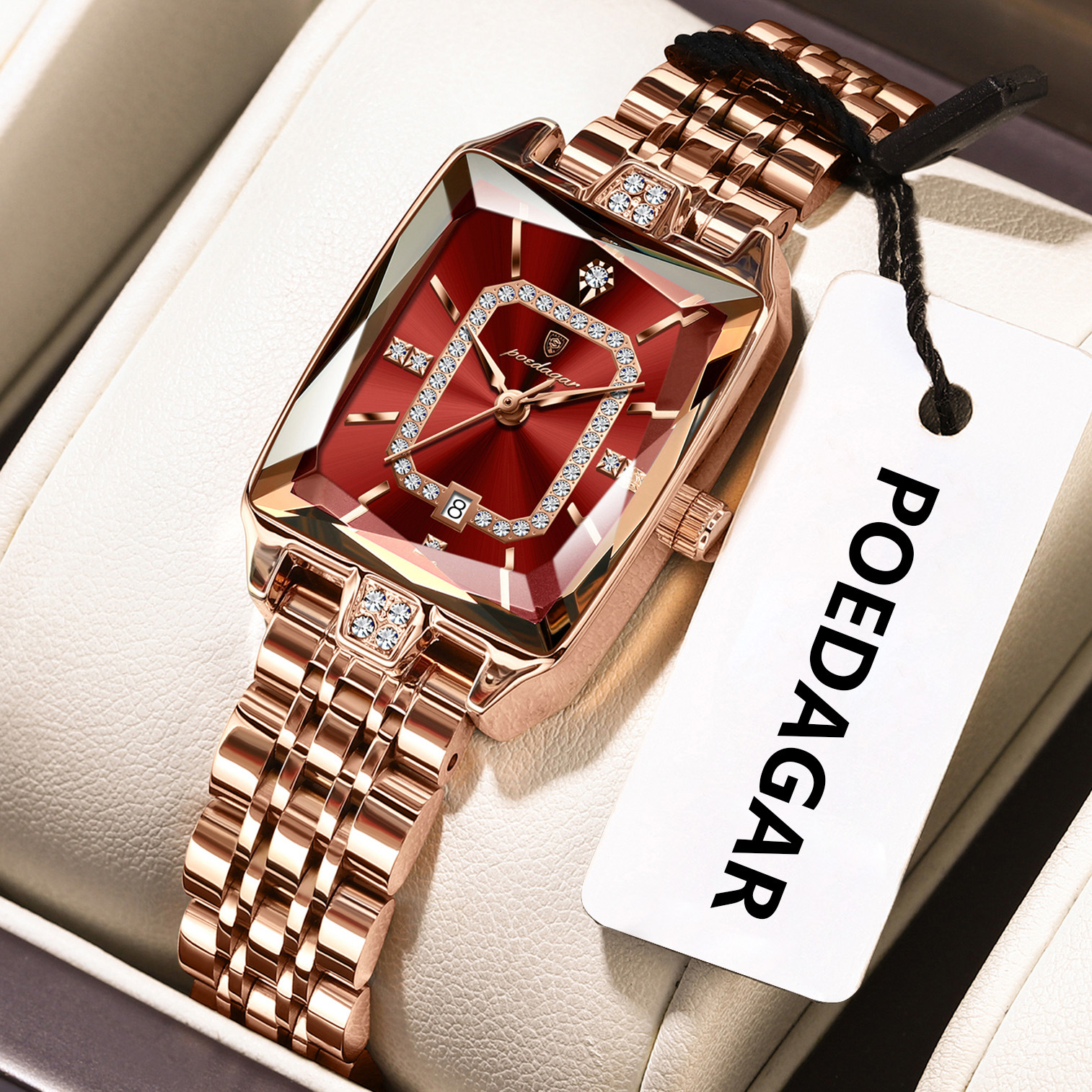EU-785 rose gold red-faced steel belt (EU standard)