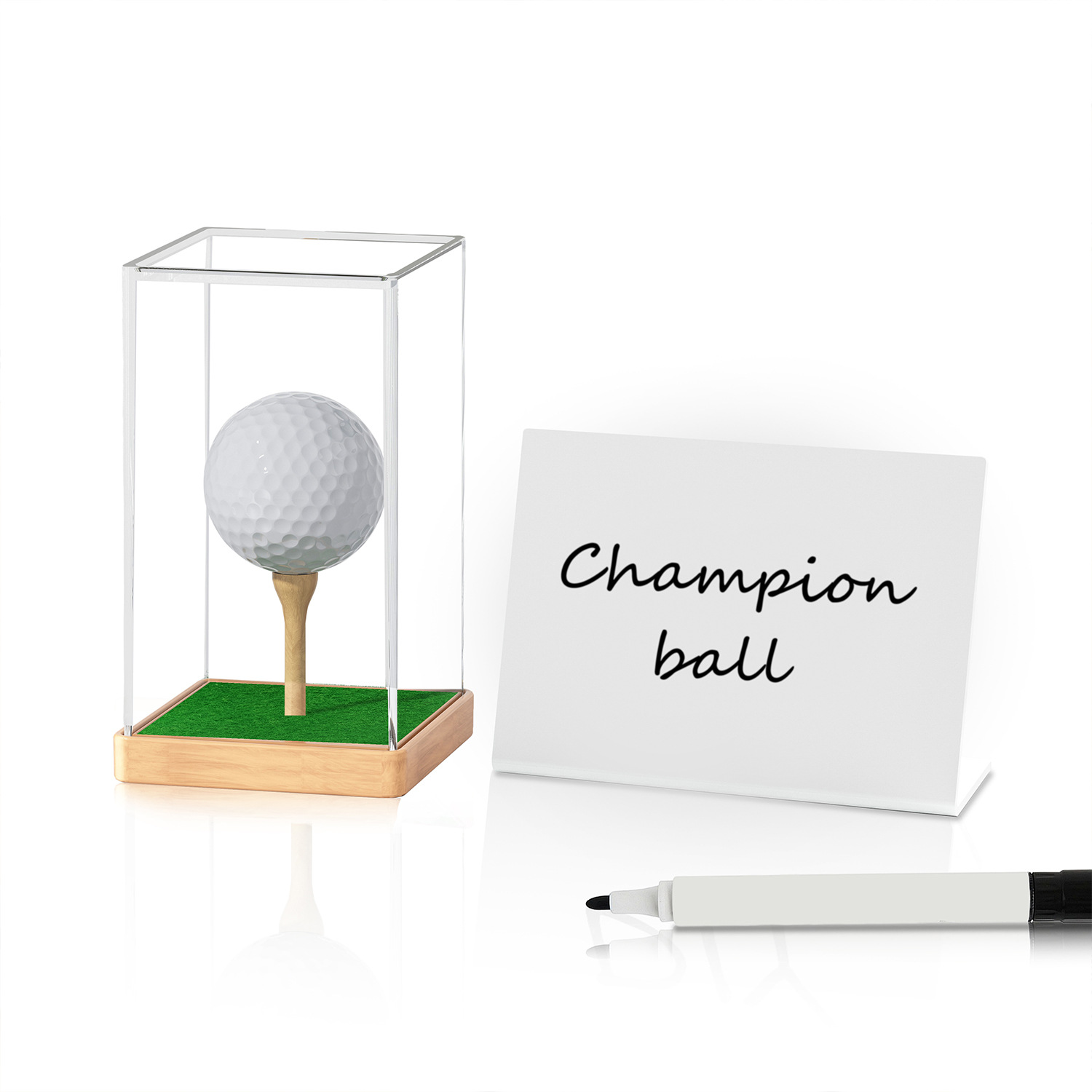 ins创意摆件 高尔夫球专用玻璃罩 签名纪念球 透明防尘收藏展示盒