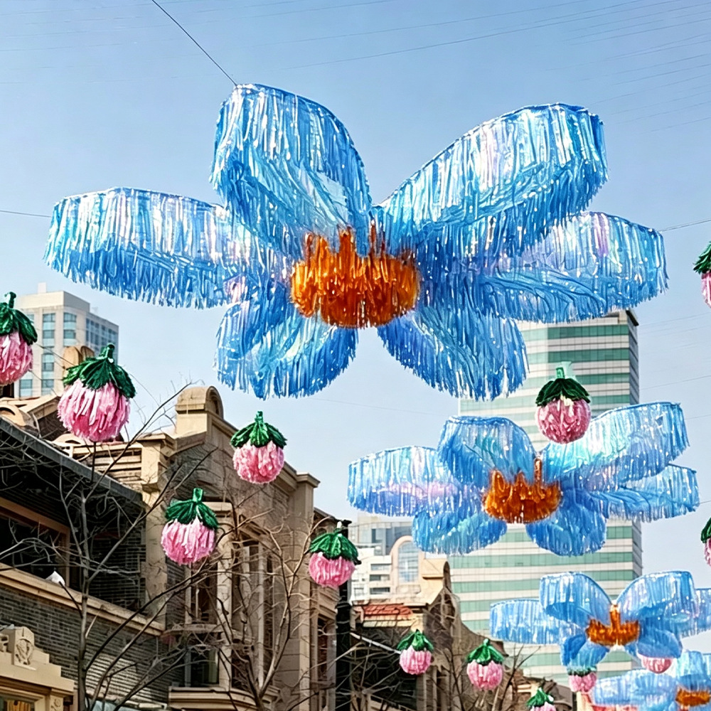 Decoración para fiestas y bodas Jianxiu con borlas de seda dorada coloridas y deslumbrantes y cortina de lluvia.