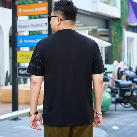 Summer New Men's Short-sleeved T-shirt Extras Large Size Casual Printed Thin Short-sleeved Round Neck T-shirt for Young and Middle-aged Men