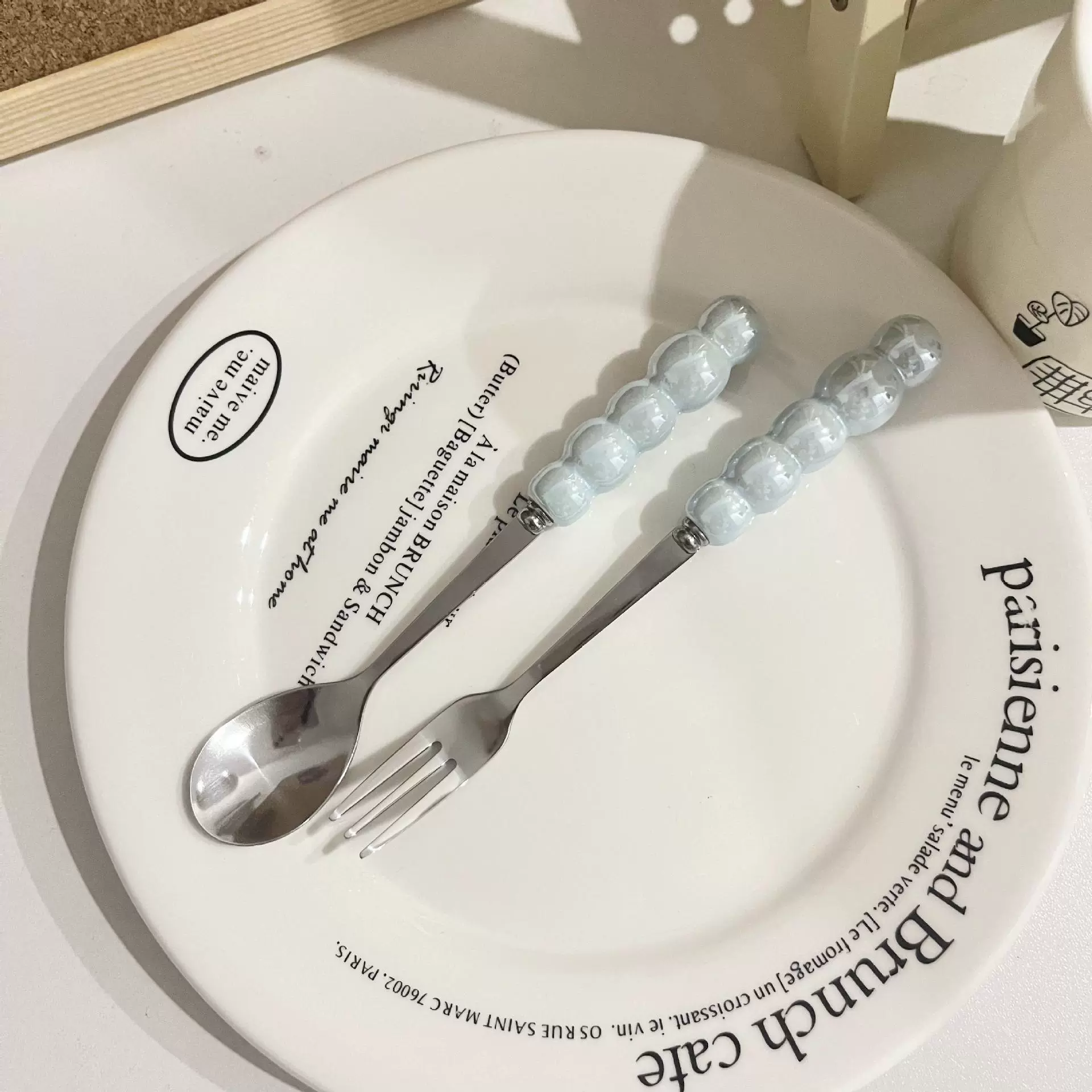 Керамическая ручка из нержавеющей стали от Pearl, столовые приборы, десертная вилка для фруктов