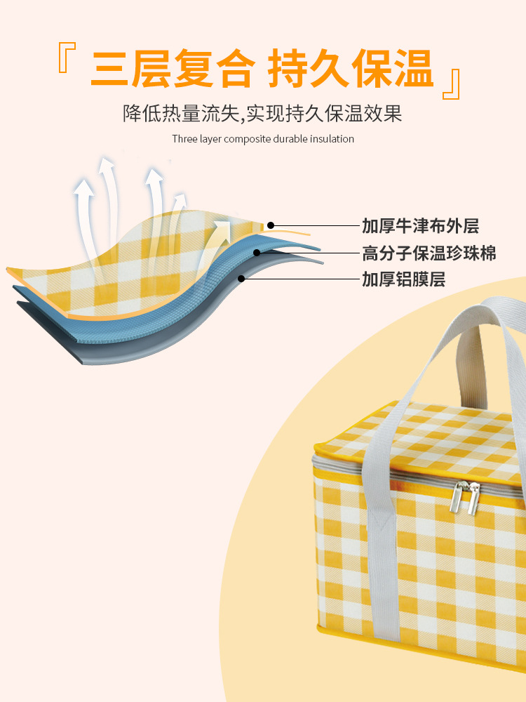 5ZV7批發保溫袋手提飯盒包袋子上班族提飯午餐包加厚鋁箔餐包高顏