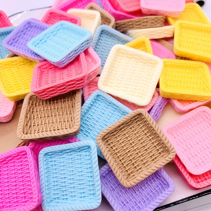 Цветная квадратная корзина мультяшный крем-клей аксессуары смолы diy ювелирные заколки для волос отверстие для обуви пряжка декоративные аксессуары обувь цветы