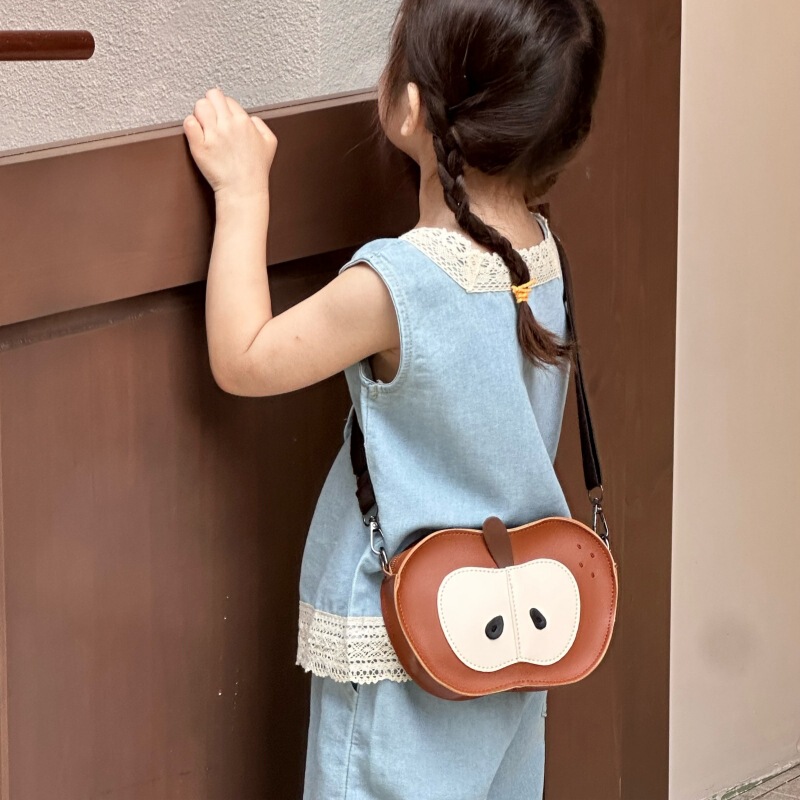 ベビー小銭入れ漫画リンゴの形 PU クロスボディ多目的小さなバックパック親子スタイル女の子子供のショルダーバッグ|undefined
