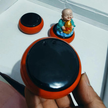 汽车水晶香水座配件圆形陶瓷底座车载摆件配饰品7.5cm红色