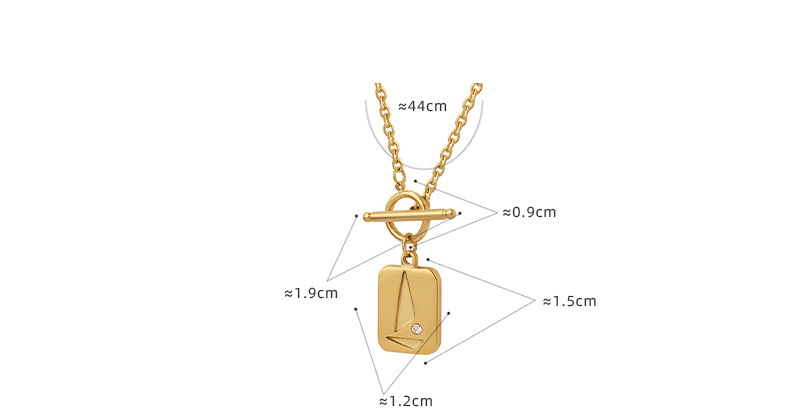 ins wind OT fibbia pendente quadrato triangolare zircone intarsiato collana geometrica titanio acciaio K oro catena clavicola unisex_voghion.com
