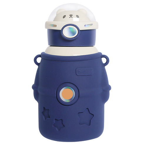 Small Tea Diary Astronaut Insulated Cup 304 Stainless Steel Shockproof Children's Large Belly Cup Portable Straw Water Cup Wholesale