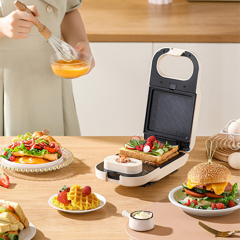 Dropshipping Deseland Sandwich Maker Ddq-Jk006 Removable and Washable Double-Sided Press Breakfast Machine with Upper and Lower Plates
