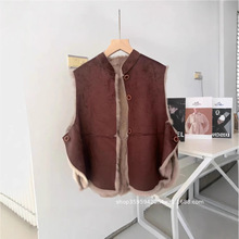 海宁2025秋冬新款时尚韩版整皮兔毛皮毛一体两面可穿皮草马甲背心