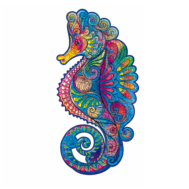 Lobo transfronterizo, león, animal, rompecabezas de madera en forma al por mayor, rompecabezas de madera irregular, juguetes de rompecabezas transfronterizos