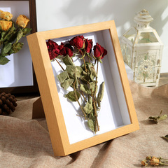 復古立體中空6cm畫框木質6寸a4相框裝飾擺件乾花相框批發diy標本
