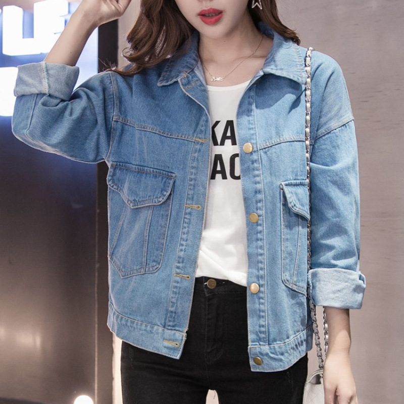 Autumn denim jacket, Korean style, oversize