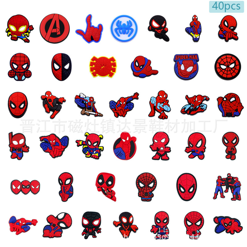 Factory New Crocs Shoes Flower Spider-Man Suit Croc Shoes Accessories Shoe Buckles Shoes Decorative Accessories DIY Soles