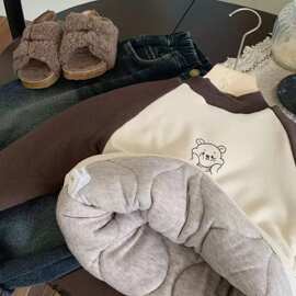 儿童新款保暖秋冬卡通女童高领宝宝上衣中大童夹棉长袖加绒打底