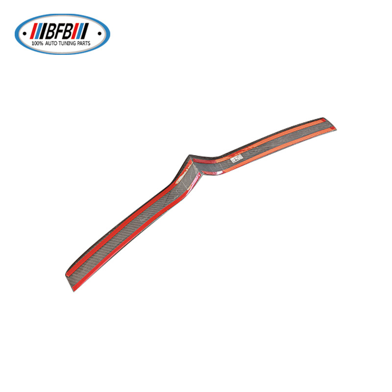 100% Real Carbon Fiber Forged Front Lip Mesh Trim Frame for 14-21 Tesla Model S - Glossy Mesh Grille Strip