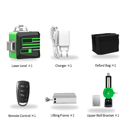 Hilda/Hilda fábrica directa luz verde 12 Línea 16 línea nivel de alta precisión línea automática Etiqueta de pared instrumento