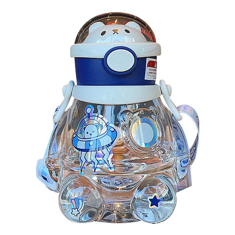 Taza con pajita linda para la escuela de verano, alto valor, gran capacidad y pajita portátil, taza de agua para niños.