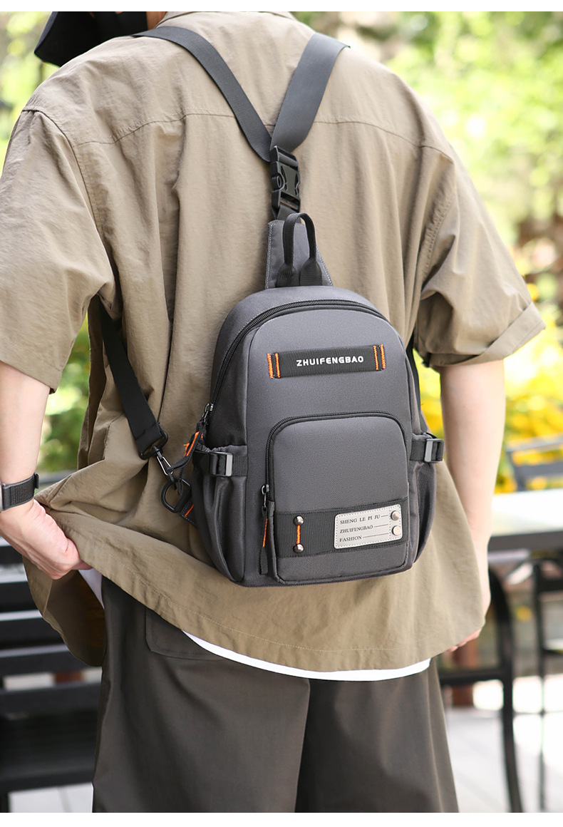 Amazon cross-border men's chest bag, outdoor single-shoulder travel crossbody bag wholesale, multi-functional dual-purpose commuting backpack undefined