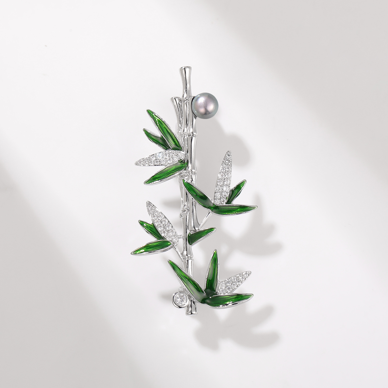 Boshin Cloud Chinese Style Design Bamboo Brooch DIY Freshwater Pearl Mounting Accessories Men's Suit Pin Accessories